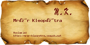 Mrár Kleopátra névjegykártya